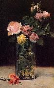 Edouard Manet Roses in a Glas Vase Sweden oil painting artist